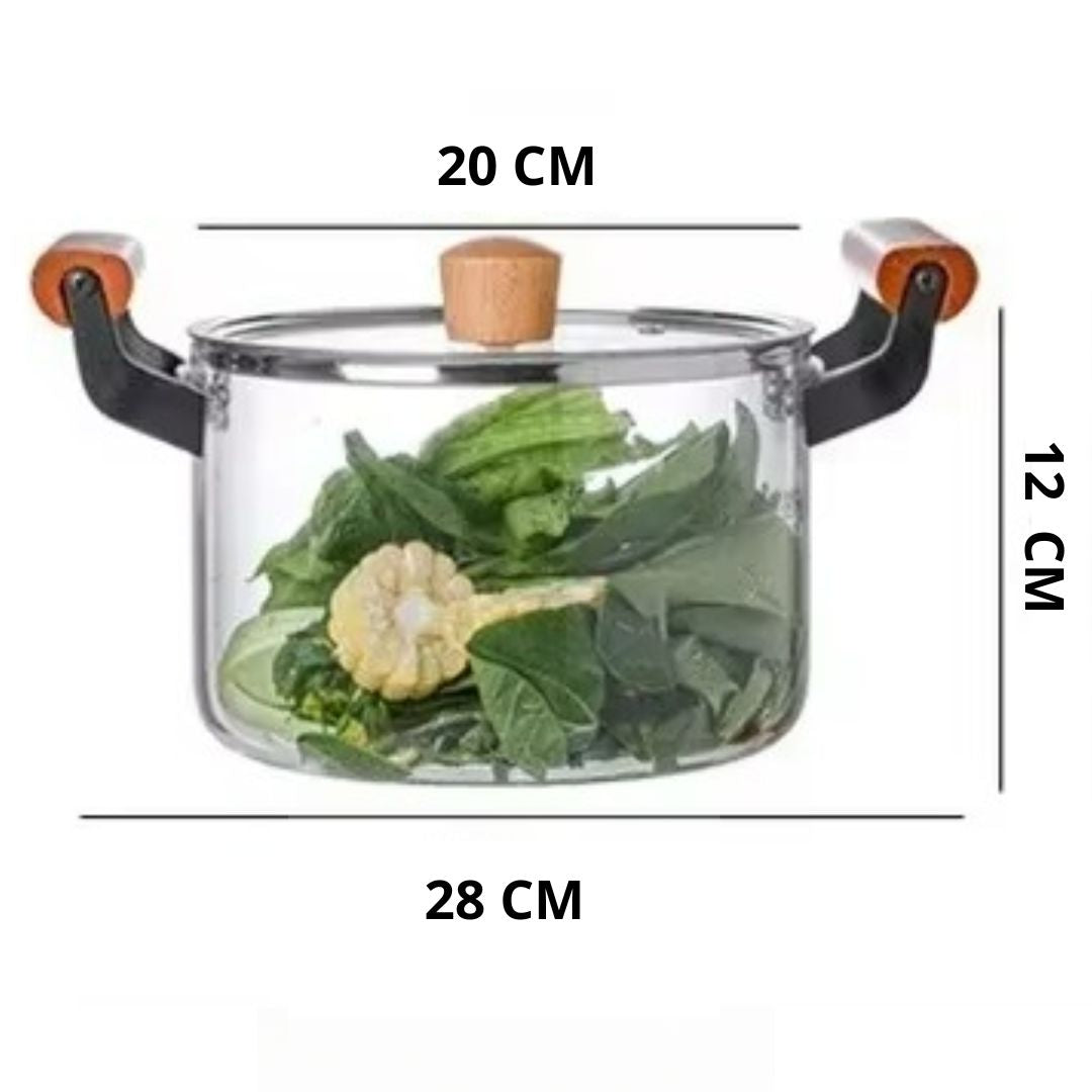 OLLA DE VIDRIO BOROSILICATO 3.5Lt.