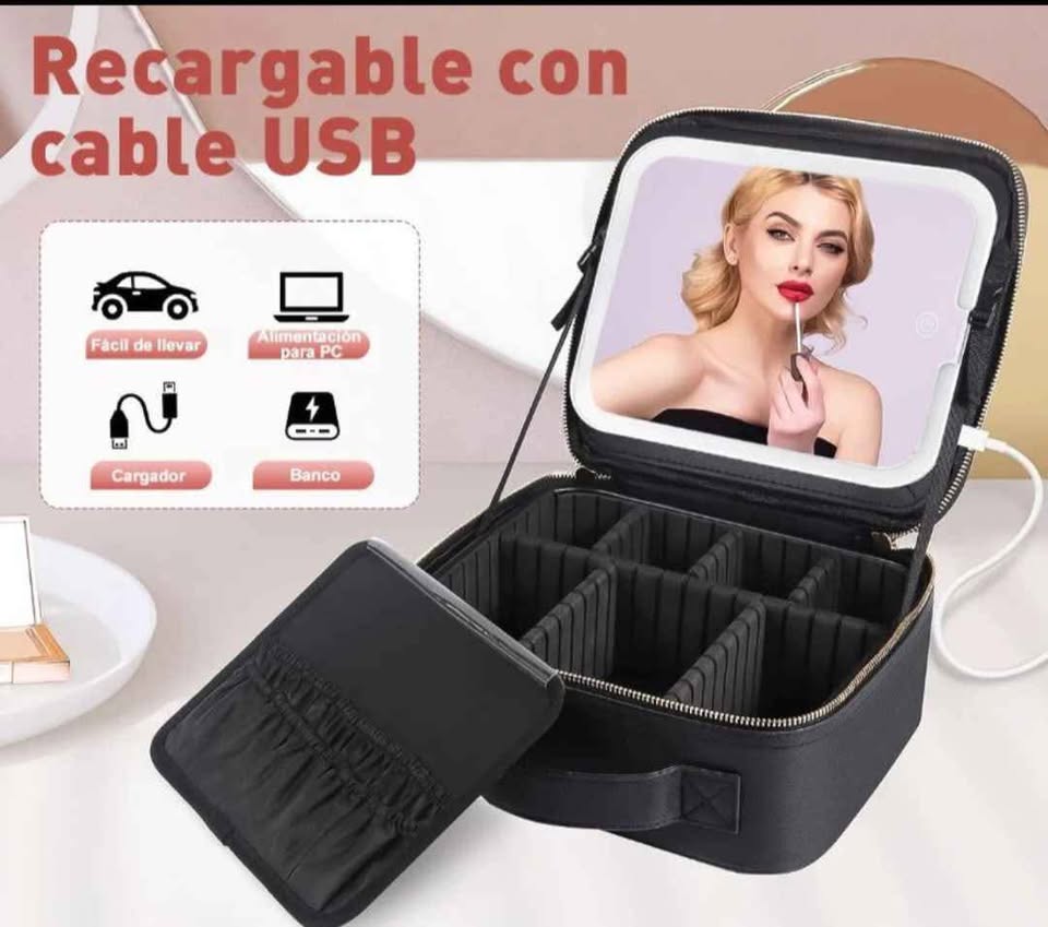 ESTUCHE DE MAQUILLAJE CON LUZ LED