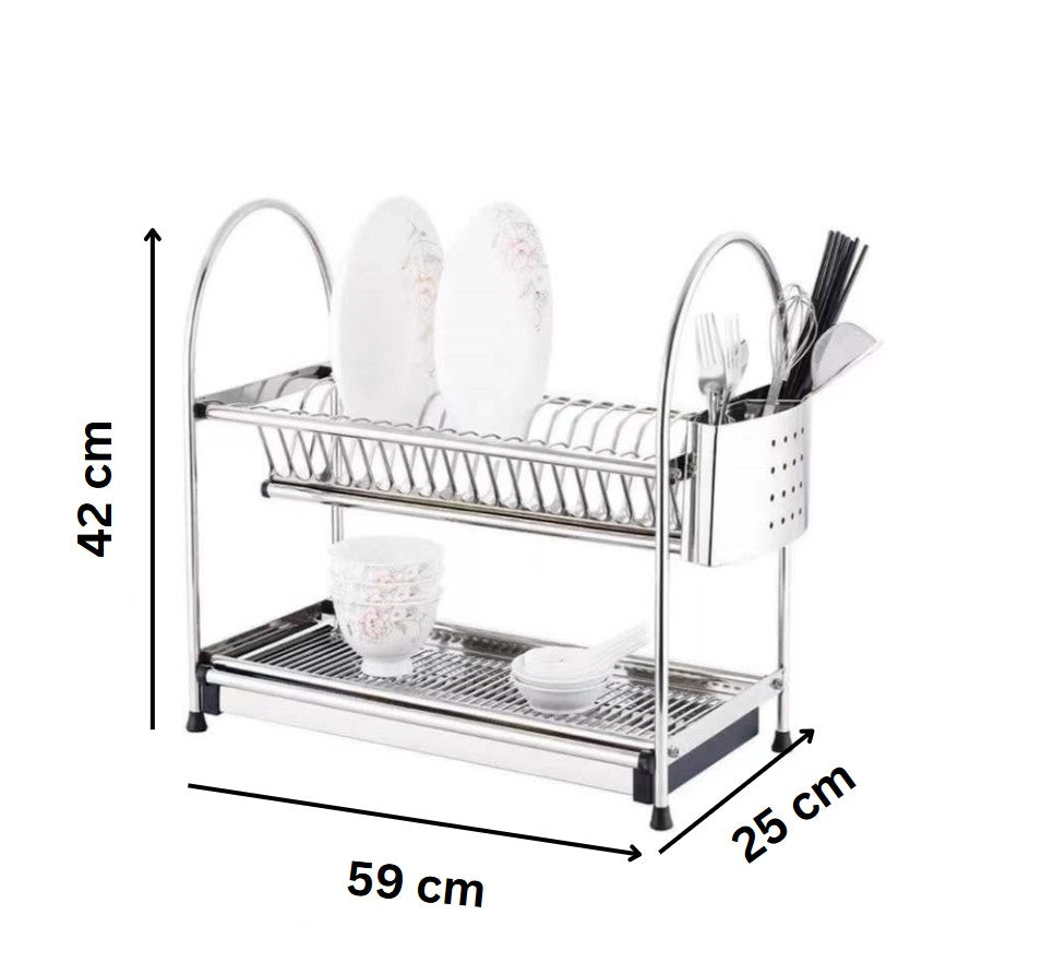 ESCURRIDOR DE 2 NIVELES DE ACERO INOXIDABLE