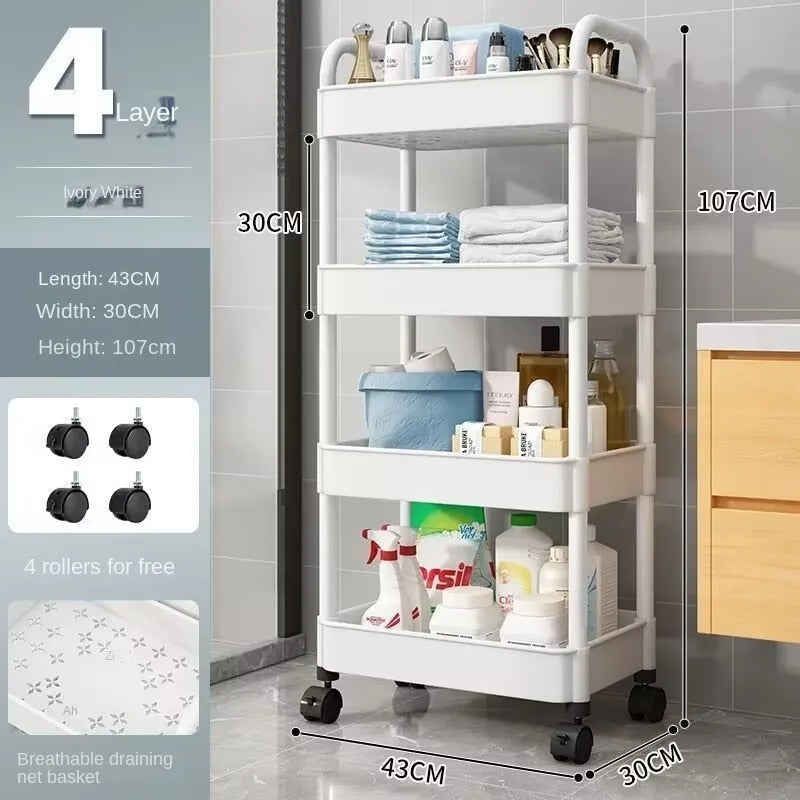 CARRITO ORGANIZADOR DE 4 NIVELES DE METAL GALVANIZADO