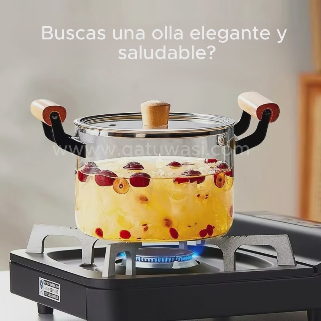 OLLA DE VIDRIO BOROSILICATO 3.5Lt.